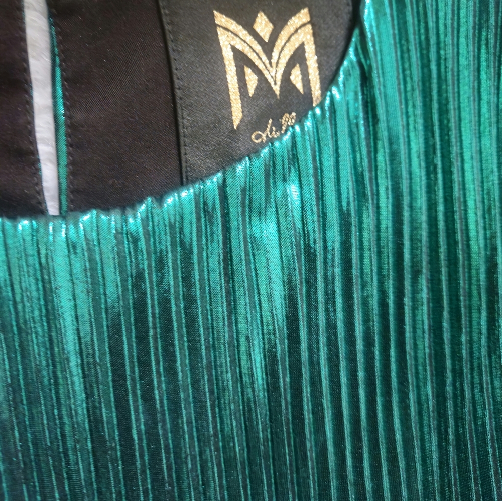 Milly Lumi Metallic Green Mini Dress - Picture 5 of 6